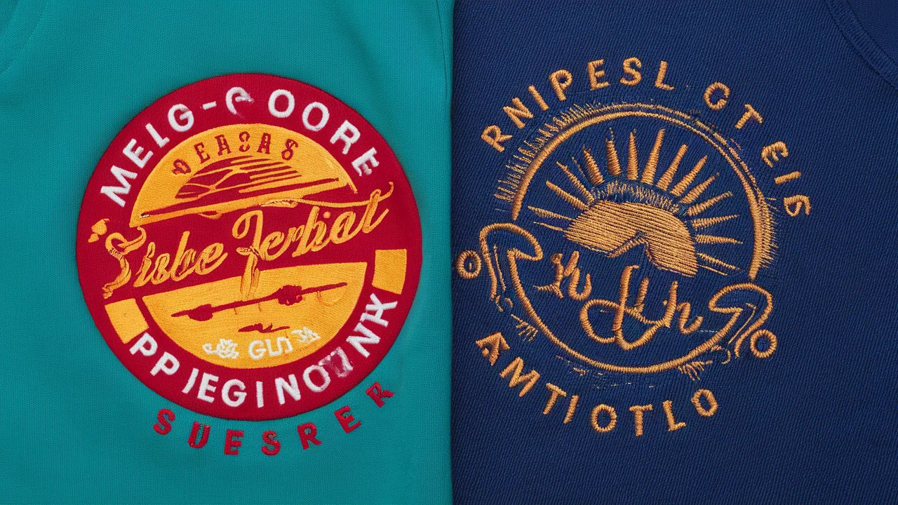 Embroidery and screen print comparison